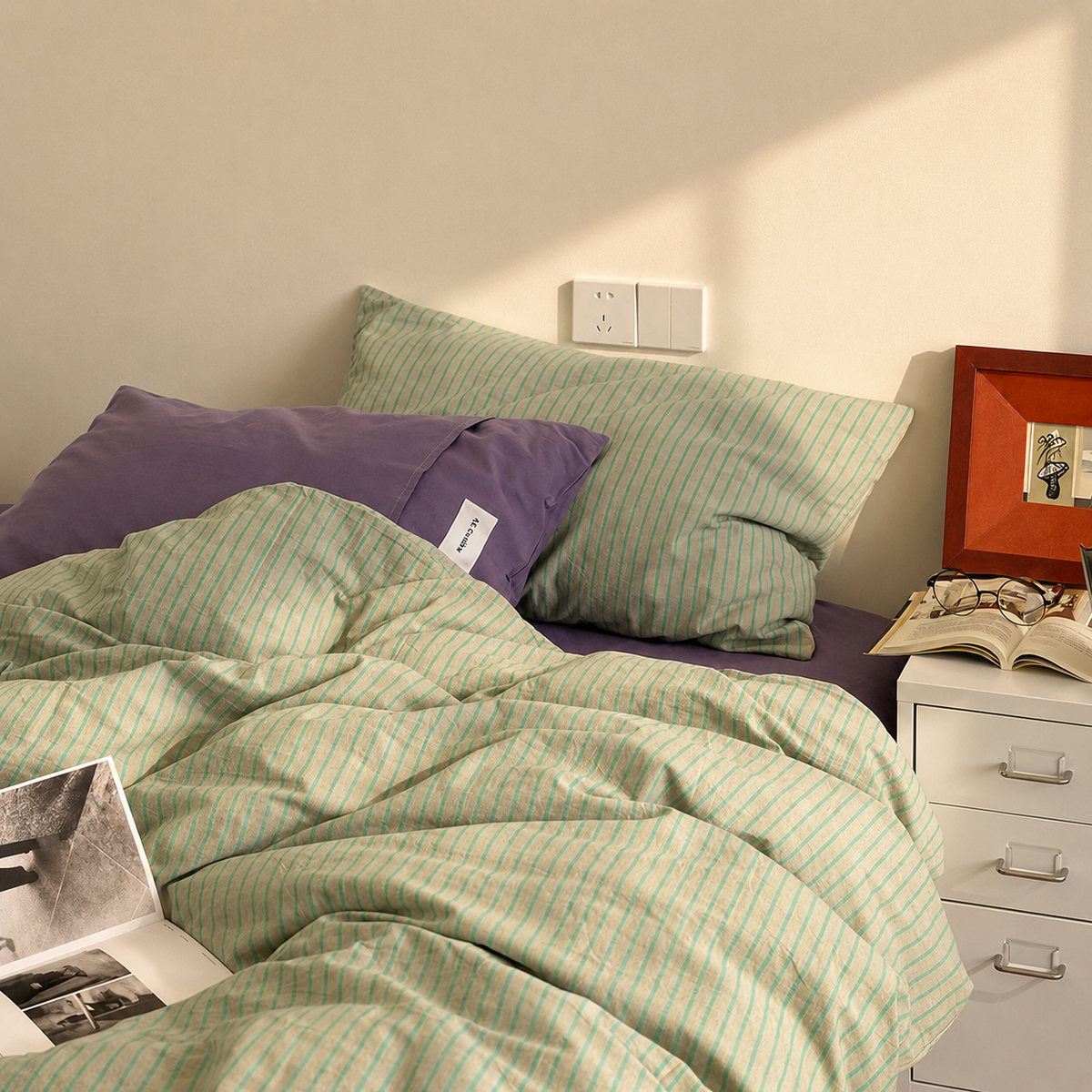 Striped Cotton Bedding Set