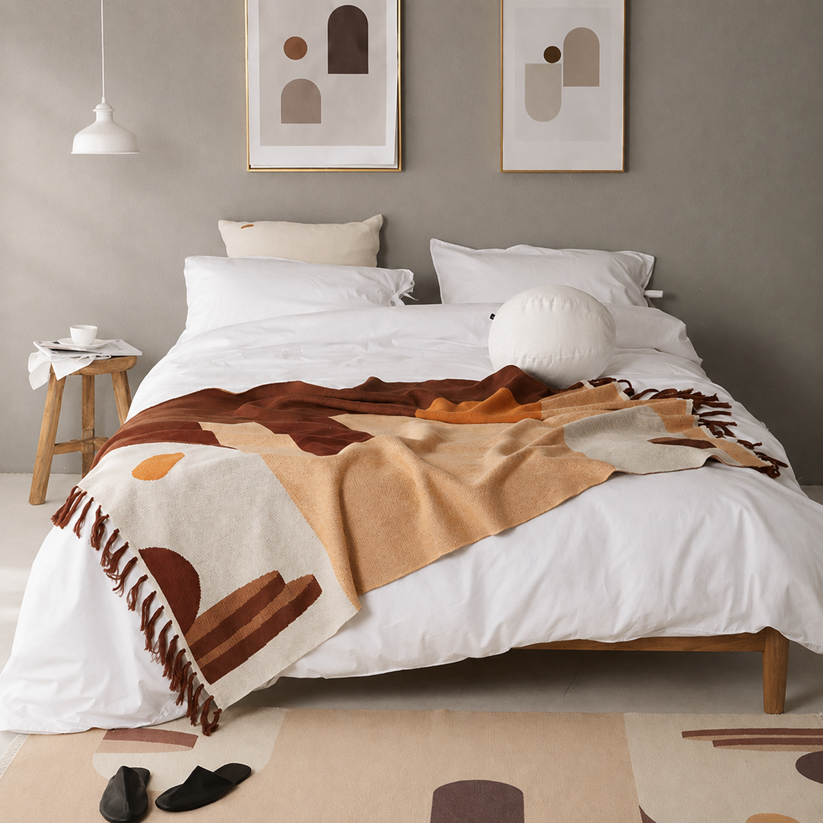 Nordic Knitted Cotton Throw