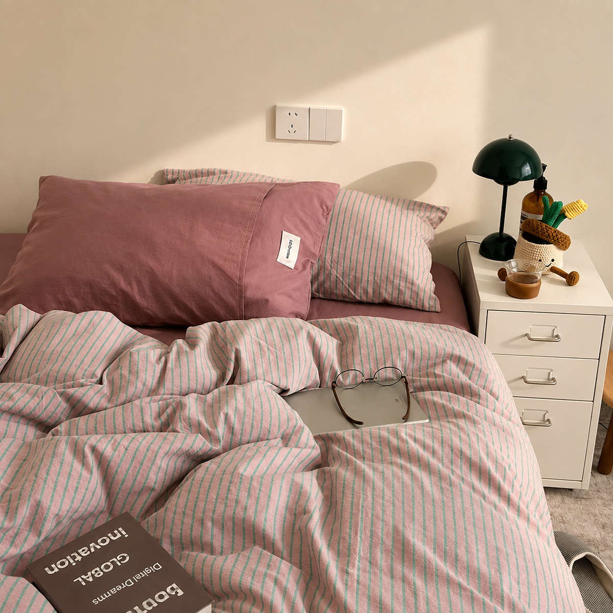 Striped Cotton Bedding Set